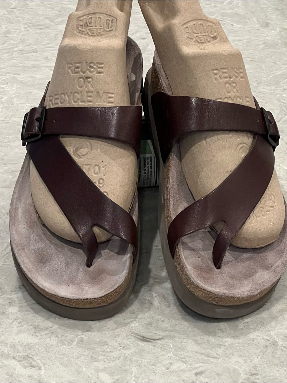 Mephisto Helen Brown Leather Cork bed Sandals US 9 EU 39